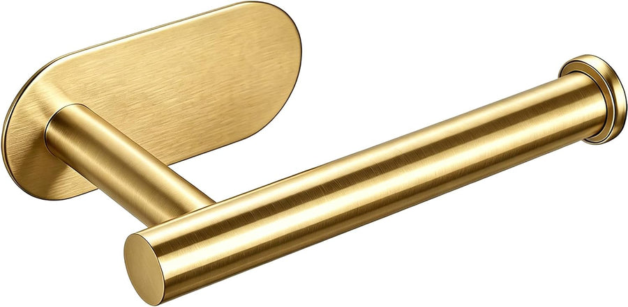 Brushed Gold Self-Adhesive Toilet Paper Holder